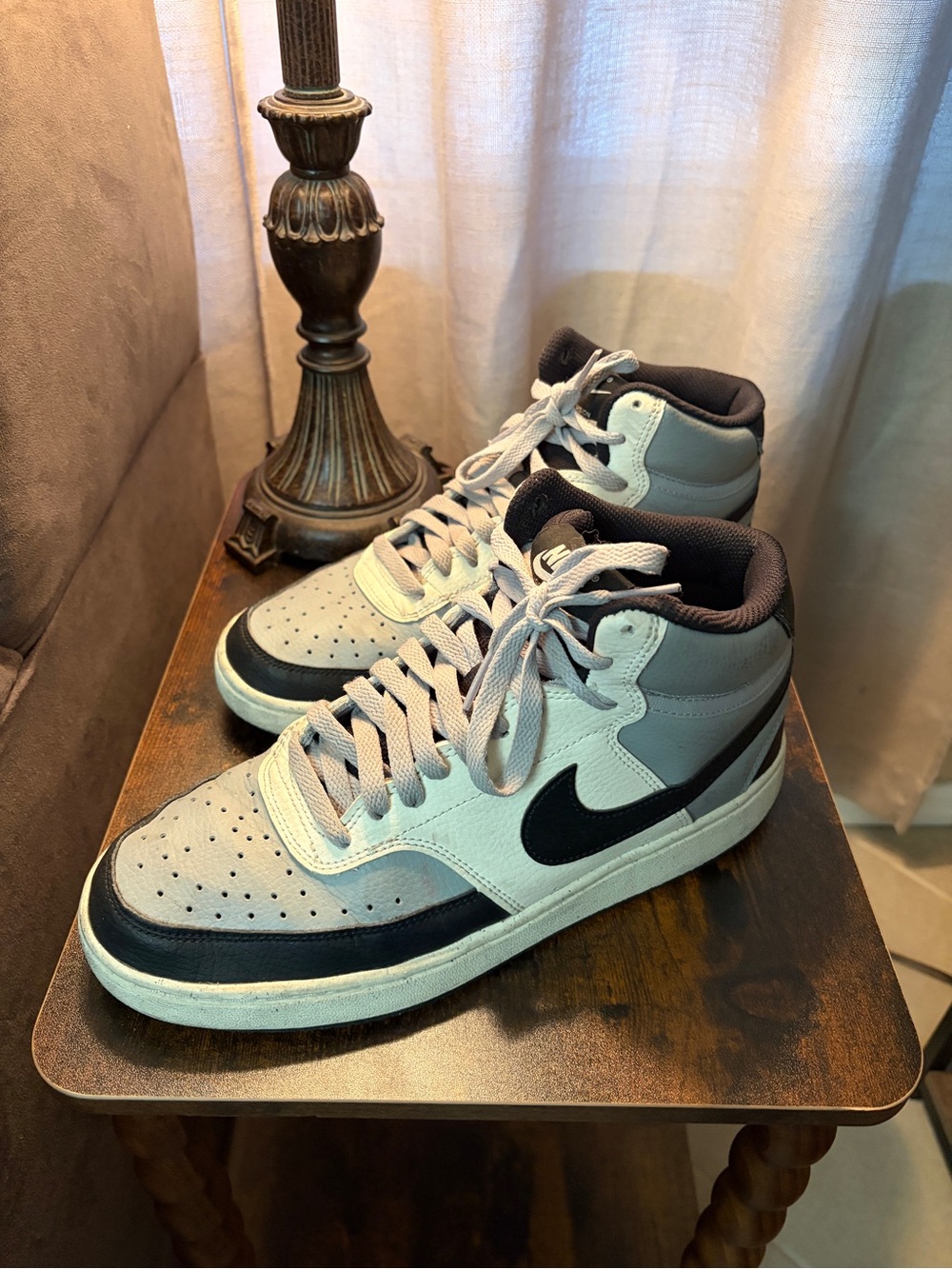 Nike Court Vision Mid Men's Sneakers in Light Gray and Black